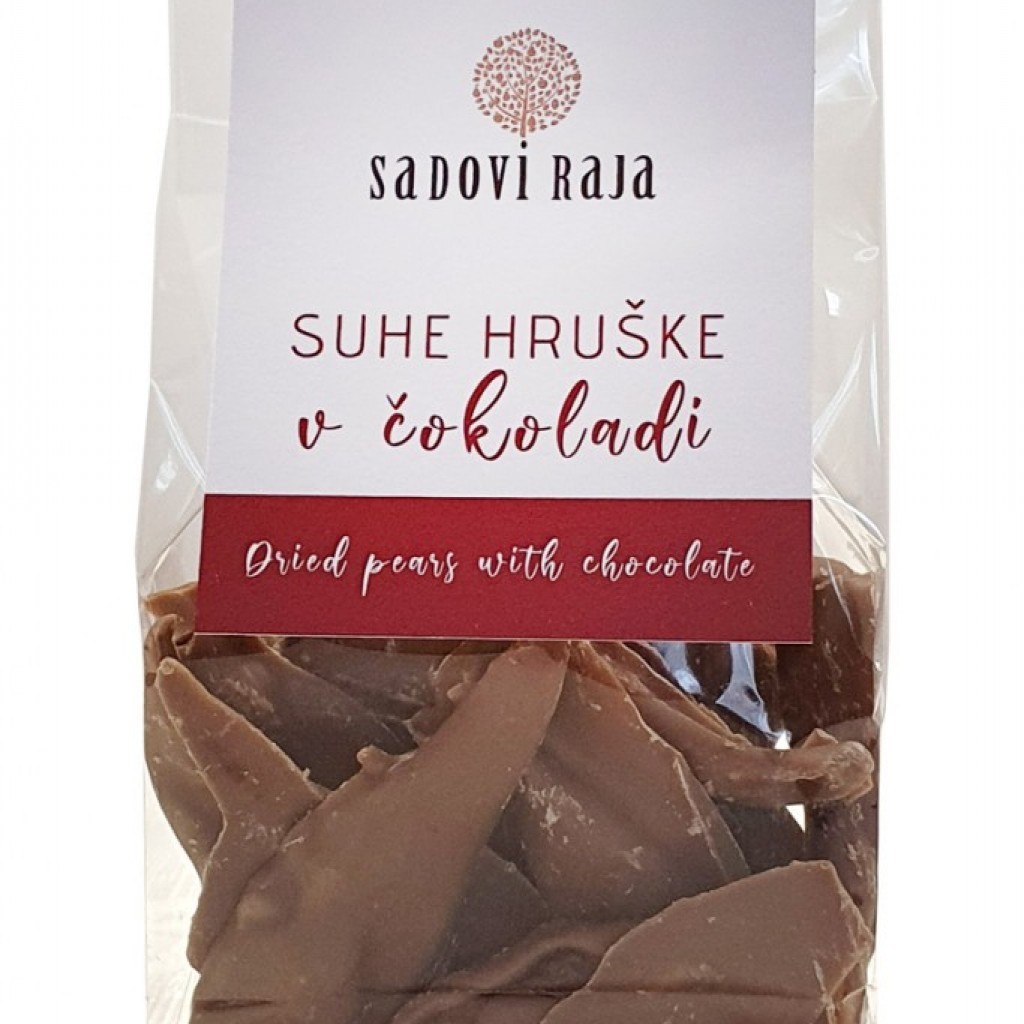 čokolada SUHI HRUŠKOVI KRHLJI v čokoladi 150 g